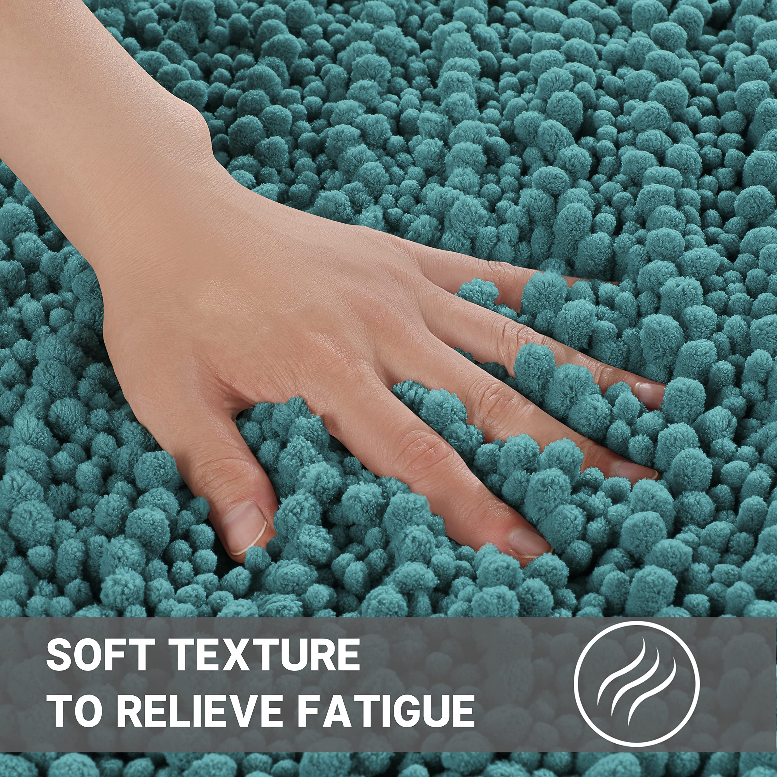 Yimobra Bathroom Rugs Sets 3 Piece, Fluffy Plush Chenille Baht Room Mats Set With Toilet Rug U Shaped, Soft Shaggy Absorbent Non